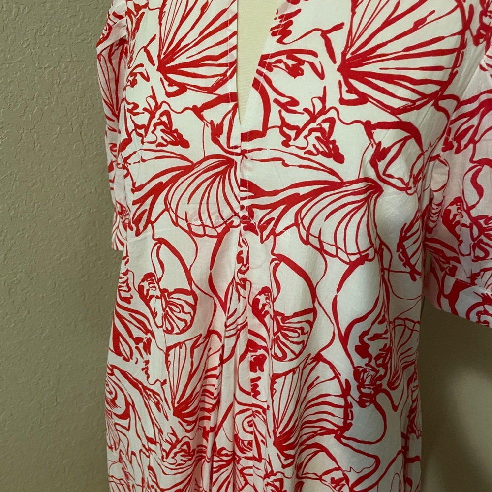 Elegant Red Seashell Maxi Dress - Picture 2 of 10